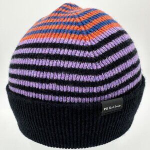 PAUL SMITH colorful striped winter hat/beanie 100 PERCENT SCOTTISH LAMBSWOOL NWT